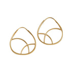 Geometric 24K Gold Plated Hoop Earrings 3cm Sterling Silver Plated Handmade BandsCo Straps