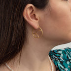 Geometric 24K Gold Plated Hoop Earrings 3cm Sterling Silver Plated Handmade BandsCo Straps
