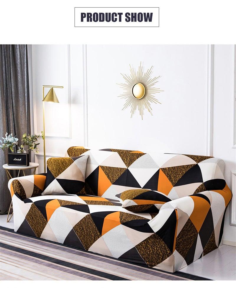 Geometric Sofa Covers Stretch Plaid Sofa Slipcovers for Living Room Elastic Sofa Cover Couch Armchair Cover Towel 1 2 3 4 Seater Slipcover For Sofas Loveseat Armchair Living Room Universal Furniture Stevvex