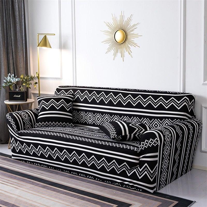 Geometric Sofa Covers Stretch Plaid Sofa Slipcovers for Living Room Elastic Sofa Cover Couch Armchair Cover Towel 1 2 3 4 Seater Slipcover For Sofas Loveseat Armchair Living Room Universal Furniture Stevvex