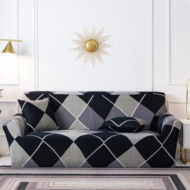 Geometric Sofa Covers Stretch Plaid Sofa Slipcovers for Living Room Elastic Sofa Cover Couch Armchair Cover Towel 1 2 3 4 Seater Slipcover For Sofas Loveseat Armchair Living Room Universal Furniture Stevvex