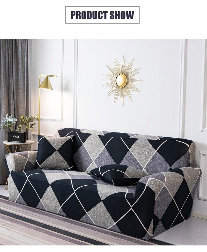Geometric Sofa Covers Stretch Plaid Sofa Slipcovers for Living Room Elastic Sofa Cover Couch Armchair Cover Towel 1 2 3 4 Seater Slipcover For Sofas Loveseat Armchair Living Room Universal Furniture Stevvex