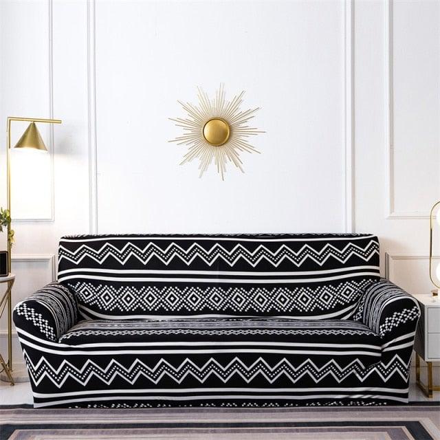Geometric Sofa Covers Stretch Plaid Sofa Slipcovers for Living Room Elastic Sofa Cover Couch Armchair Cover Towel 1 2 3 4 Seater Slipcover For Sofas Loveseat Armchair Living Room Universal Furniture Stevvex
