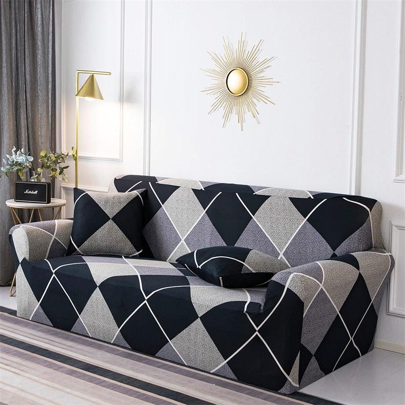 Geometric Sofa Covers Stretch Plaid Sofa Slipcovers for Living Room Elastic Sofa Cover Couch Armchair Cover Towel 1 2 3 4 Seater Slipcover For Sofas Loveseat Armchair Living Room Universal Furniture Stevvex