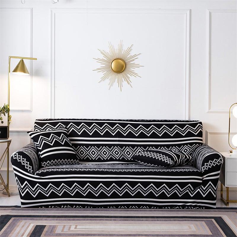 Geometric Sofa Covers Stretch Plaid Sofa Slipcovers for Living Room Elastic Sofa Cover Couch Armchair Cover Towel 1 2 3 4 Seater Slipcover For Sofas Loveseat Armchair Living Room Universal Furniture Stevvex