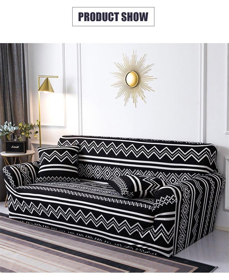 Geometric Sofa Covers Stretch Plaid Sofa Slipcovers for Living Room Elastic Sofa Cover Couch Armchair Cover Towel 1 2 3 4 Seater Slipcover For Sofas Loveseat Armchair Living Room Universal Furniture Stevvex