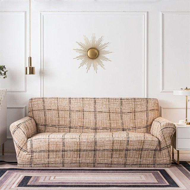 Geometric Sofa Covers Stretch Plaid Sofa Slipcovers for Living Room Elastic Sofa Cover Couch Armchair Cover Towel 1 2 3 4 Seater Slipcover For Sofas Loveseat Armchair Living Room Universal Furniture Stevvex