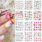 Geometrics Blue Flower Leaves Water Decals Stickers Special Floral Transfer Slider For Nails Decoration Nail Art Stickers Black White Flower Palm Leaf Nail Self-Adhesive Decals Nail Stickers Water Transfer Fresh Nail Decals for Nail Art Butterfly Palm