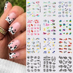 Geometrics Blue Flower Leaves Water Decals Stickers Special Floral Transfer Slider For Nails Decoration Nail Art Stickers Black White Flower Palm Leaf Nail Self-Adhesive Decals Nail Stickers Water Transfer Fresh Nail Decals for Nail Art Butterfly Palm