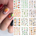 Geometrics Blue Flower Leaves Water Decals Stickers Special Floral Transfer Slider For Nails Decoration Nail Art Stickers Black White Flower Palm Leaf Nail Self-Adhesive Decals Nail Stickers Water Transfer Fresh Nail Decals for Nail Art Butterfly Palm