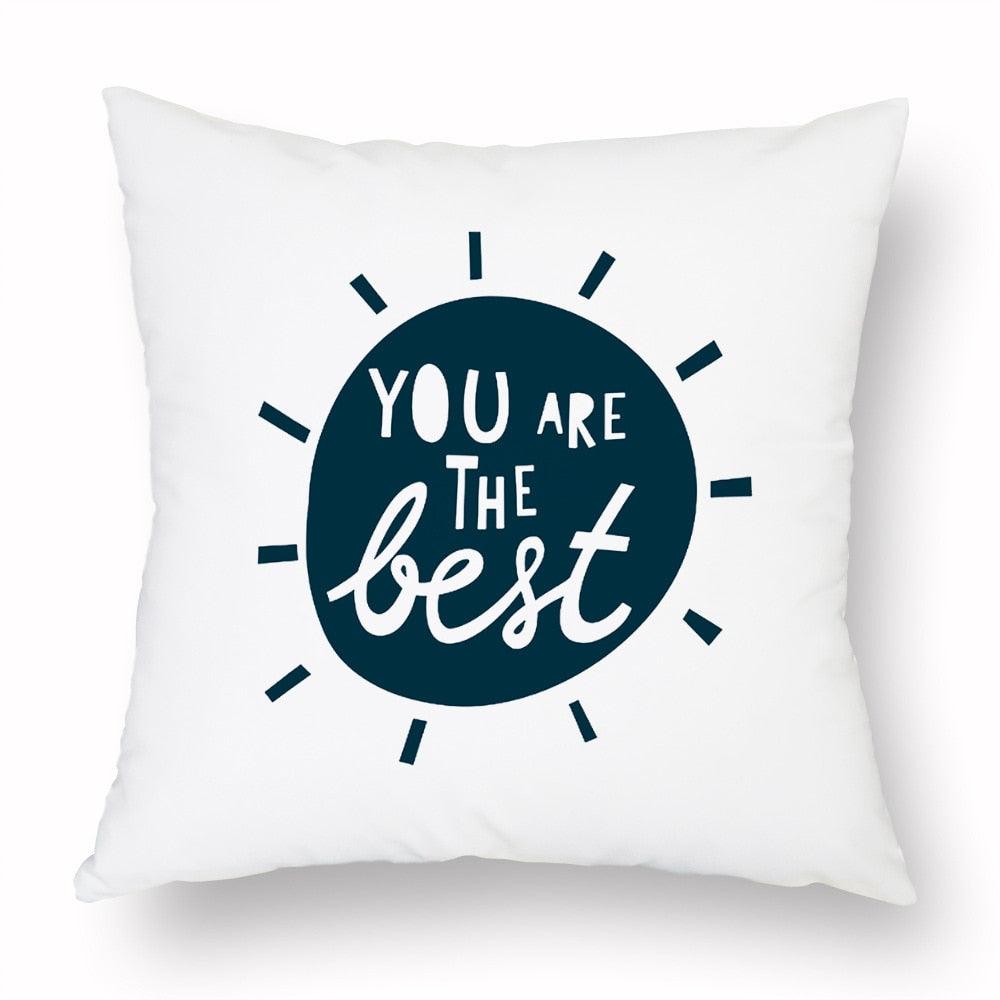 Geometry Cushion Cover Trees Cactus Bear Star Pattern Cushion Cover Pillowcase Cotton Pillow Sofa Throw White Printed Print Decorative Pillow Covers For Sofa Bed Sweet Home Decor Case 45x45CM Stevvex