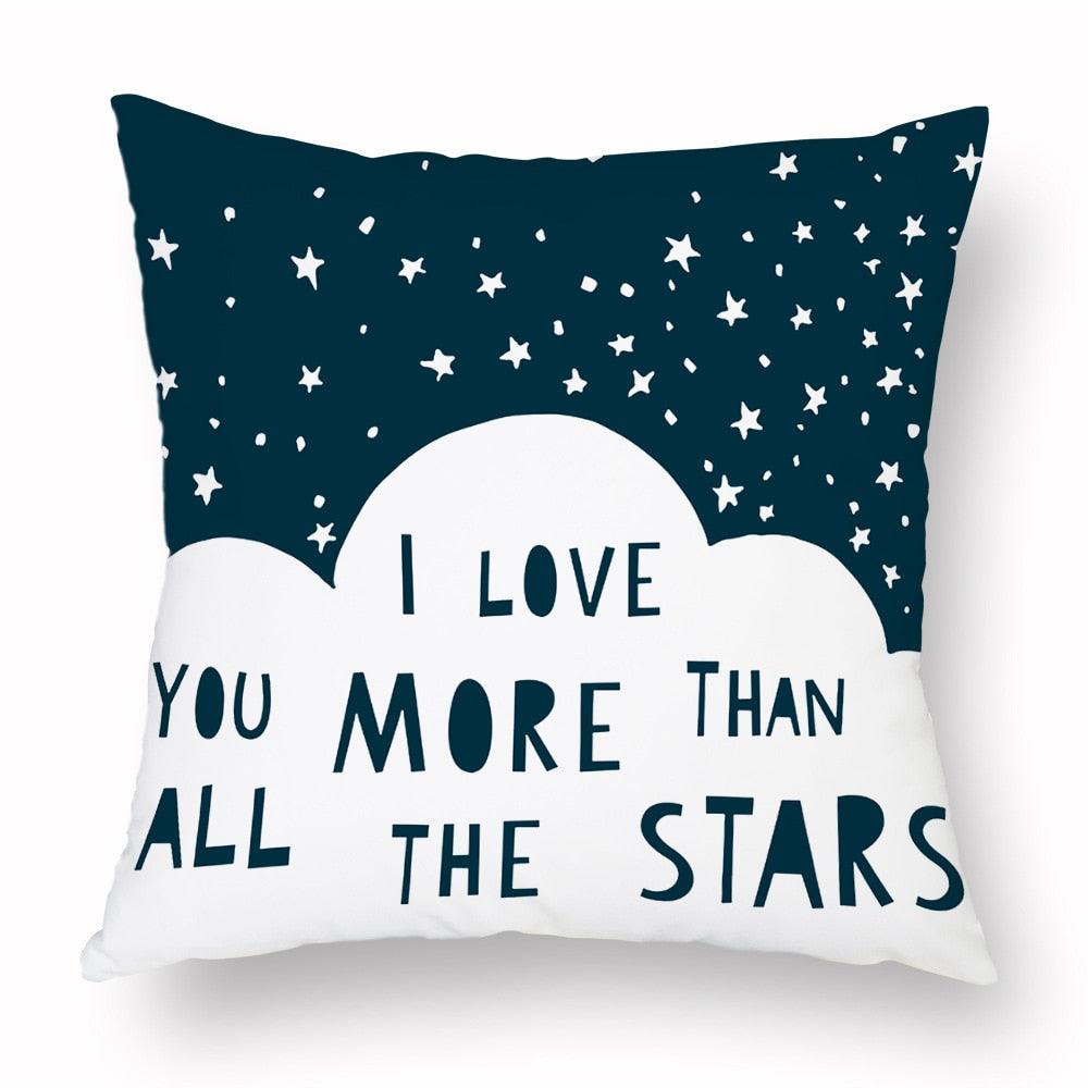 Geometry Cushion Cover Trees Cactus Bear Star Pattern Cushion Cover Pillowcase Cotton Pillow Sofa Throw White Printed Print Decorative Pillow Covers For Sofa Bed Sweet Home Decor Case 45x45CM Stevvex