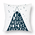 Geometry Cushion Cover Trees Cactus Bear Star Pattern Cushion Cover Pillowcase Cotton Pillow Sofa Throw White Printed Print Decorative Pillow Covers For Sofa Bed Sweet Home Decor Case 45x45CM Stevvex