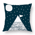 Geometry Cushion Cover Trees Cactus Bear Star Pattern Cushion Cover Pillowcase Cotton Pillow Sofa Throw White Printed Print Decorative Pillow Covers For Sofa Bed Sweet Home Decor Case 45x45CM Stevvex