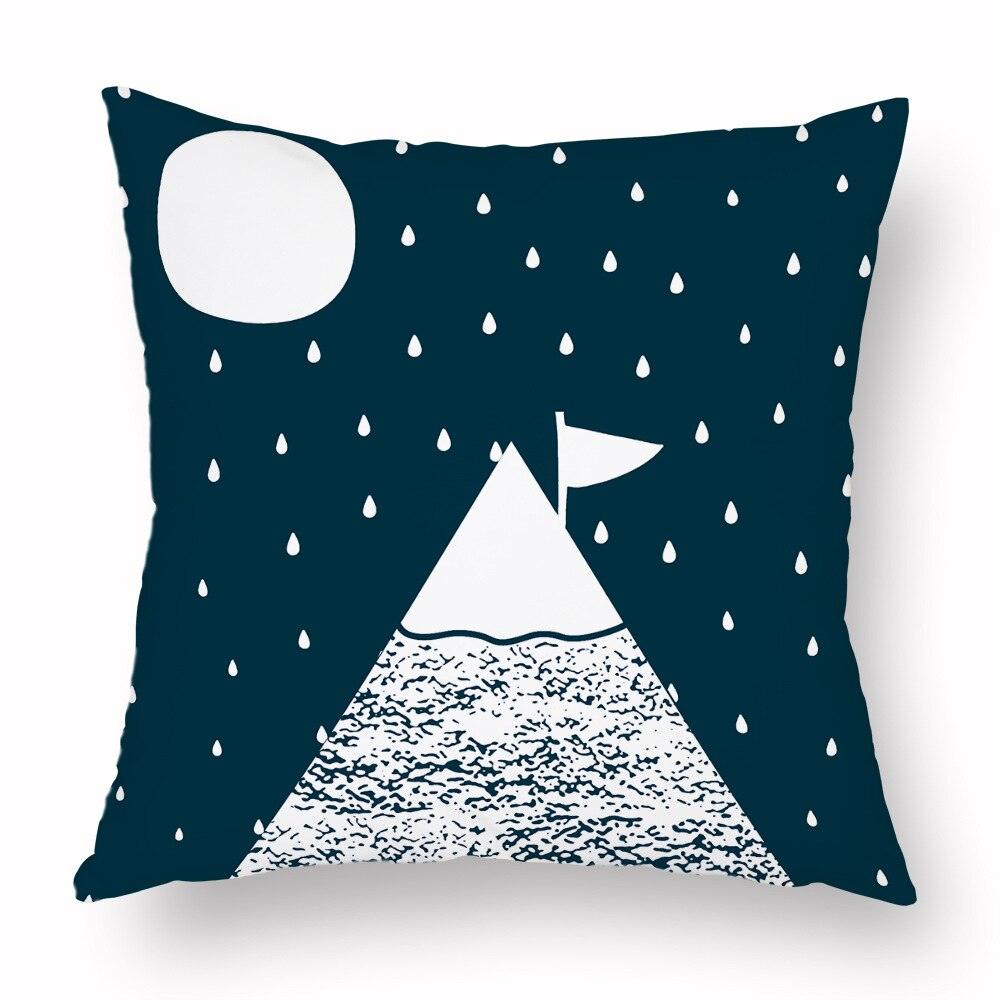 Geometry Cushion Cover Trees Cactus Bear Star Pattern Cushion Cover Pillowcase Cotton Pillow Sofa Throw White Printed Print Decorative Pillow Covers For Sofa Bed Sweet Home Decor Case 45x45CM Stevvex