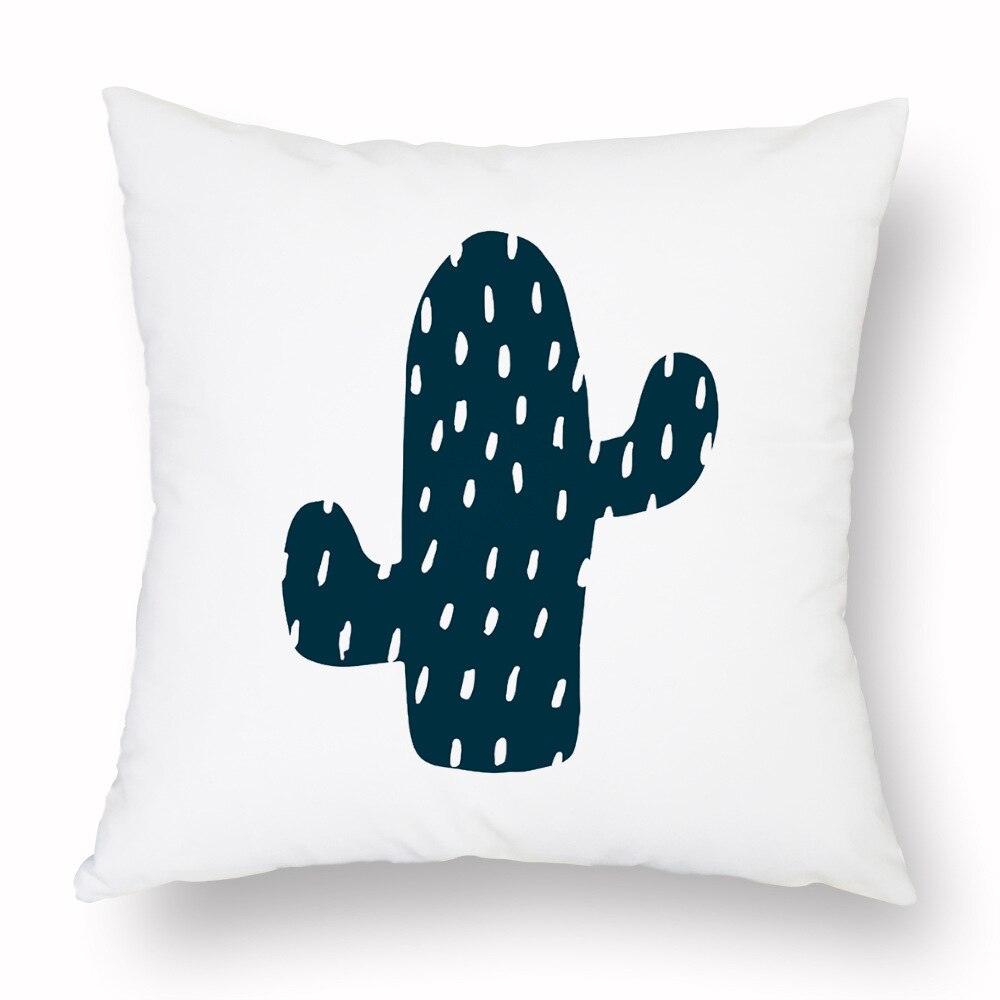Geometry Cushion Cover Trees Cactus Bear Star Pattern Cushion Cover Pillowcase Cotton Pillow Sofa Throw White Printed Print Decorative Pillow Covers For Sofa Bed Sweet Home Decor Case 45x45CM Stevvex