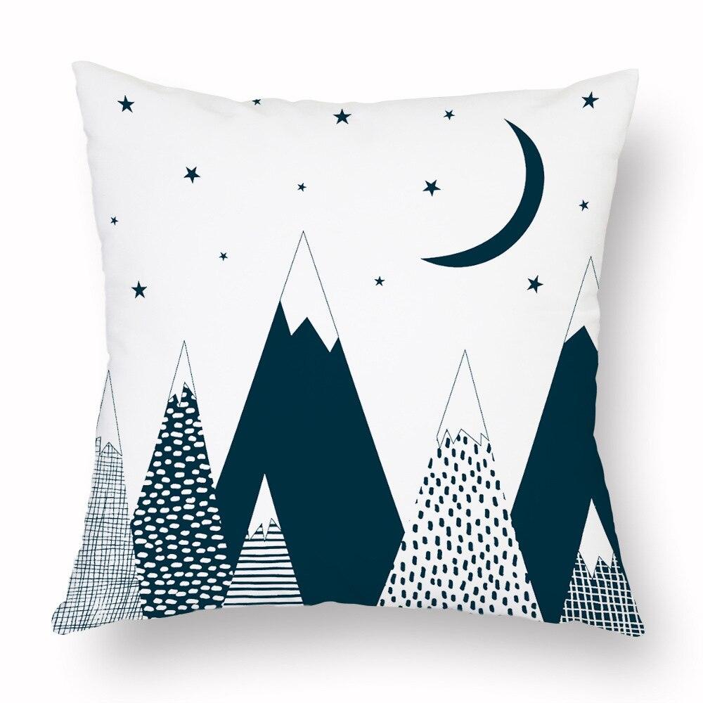 Geometry Cushion Cover Trees Cactus Bear Star Pattern Cushion Cover Pillowcase Cotton Pillow Sofa Throw White Printed Print Decorative Pillow Covers For Sofa Bed Sweet Home Decor Case 45x45CM Stevvex