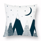 Geometry Cushion Cover Trees Cactus Bear Star Pattern Cushion Cover Pillowcase Cotton Pillow Sofa Throw White Printed Print Decorative Pillow Covers For Sofa Bed Sweet Home Decor Case 45x45CM Stevvex