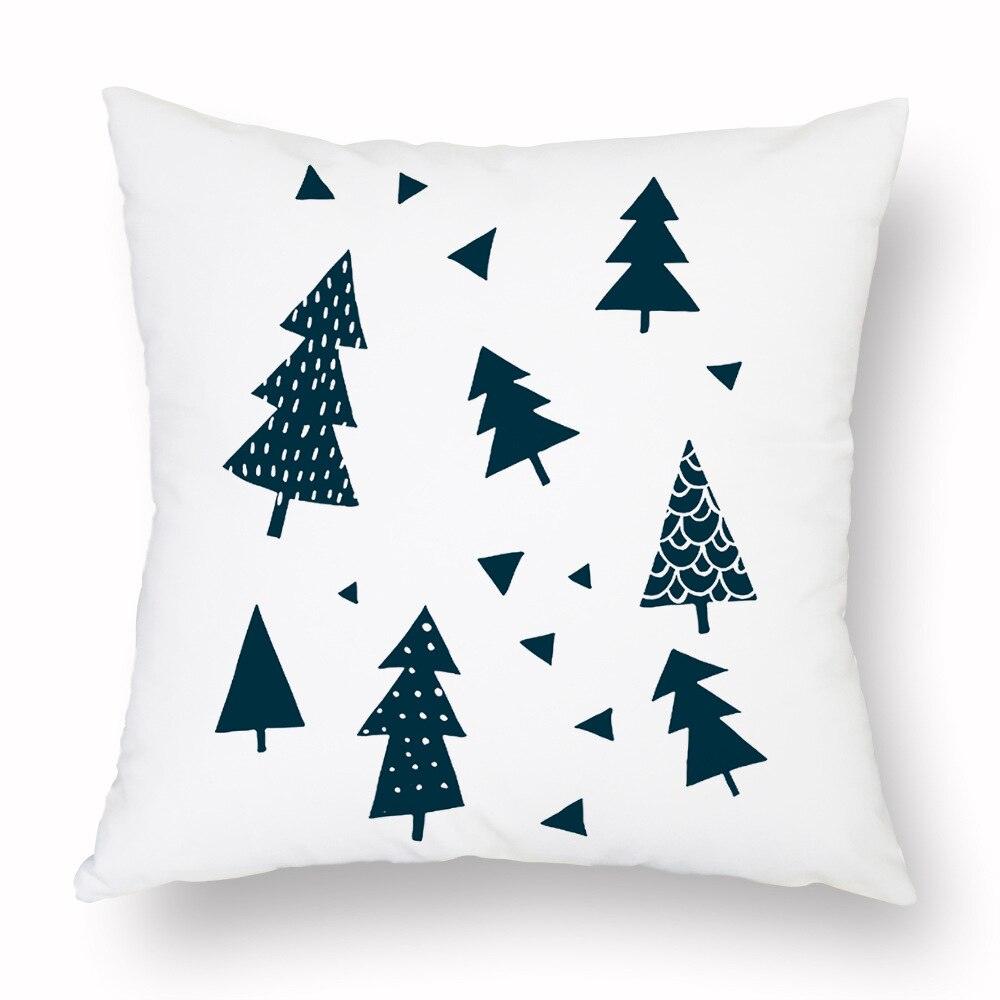 Geometry Cushion Cover Trees Cactus Bear Star Pattern Cushion Cover Pillowcase Cotton Pillow Sofa Throw White Printed Print Decorative Pillow Covers For Sofa Bed Sweet Home Decor Case 45x45CM Stevvex