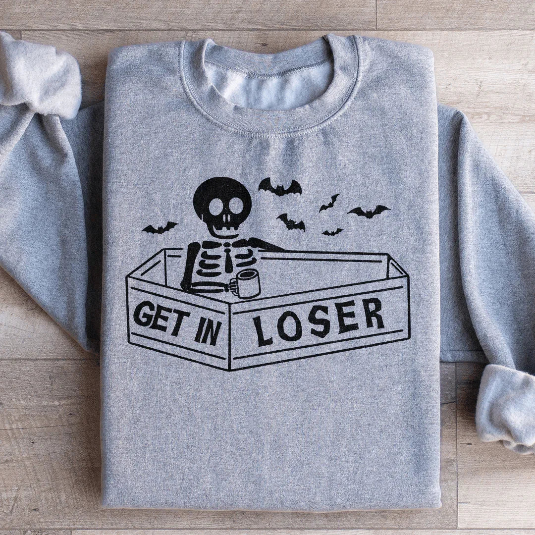 Get In Loser Halloween Sweatshirt Peachy Sunday