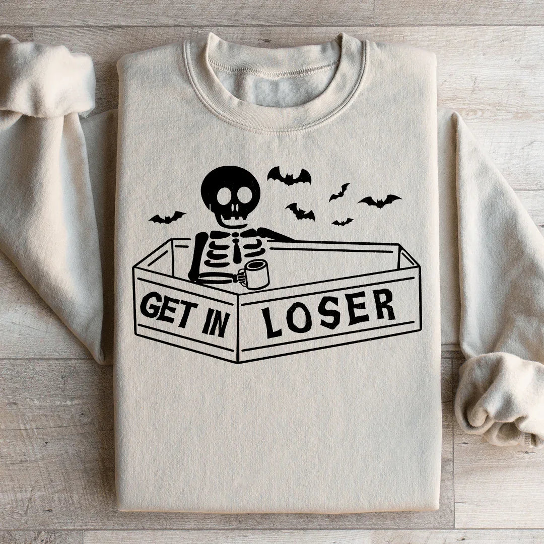 Get In Loser Halloween Sweatshirt Peachy Sunday