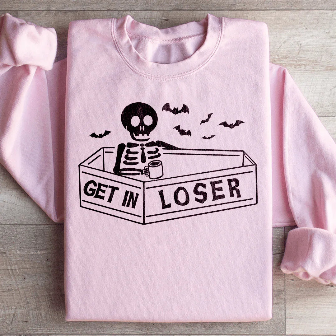 Get In Loser Halloween Sweatshirt Peachy Sunday