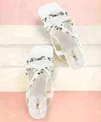 Women White Heels Sandal