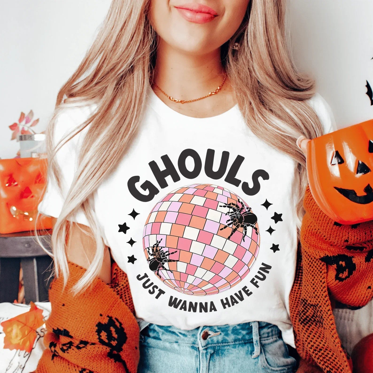 Ghouls Just Wanna Have Fun Retro Tee Peachy Sunday