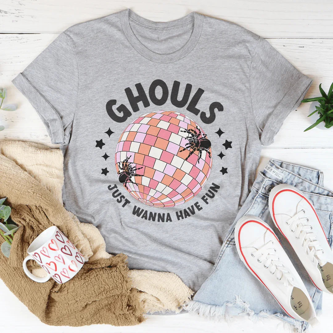 Ghouls Just Wanna Have Fun Retro Tee Peachy Sunday