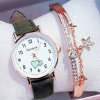 Girl Cute Watch Analog Childrens Quartz Comfortable Watch Girl Elementary School Fashion Girl Analog Watch Unisex Wrist Watches Stainless Steel Dial Leather Strap Watches Quartz Fashion Watch