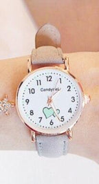 Girl Cute Watch Analog Childrens Quartz Comfortable Watch Girl Elementary School Fashion Girl Analog Watch Unisex Wrist Watches Stainless Steel Dial Leather Strap Watches Quartz Fashion Watch