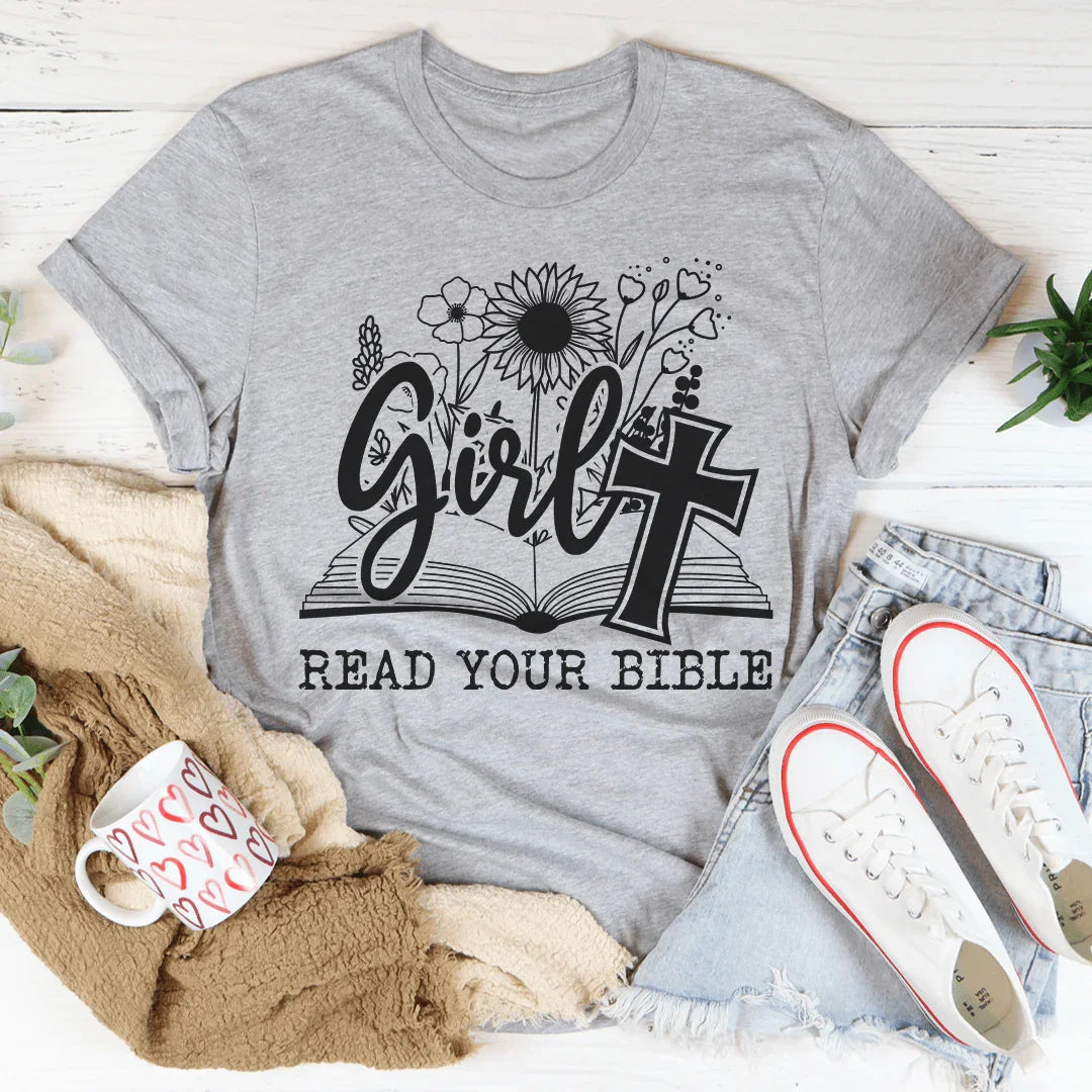 Girl Read Your Bible Tee Peachy Sunday