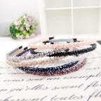 Girls Shiny Luxury Rhinestone Hair Band High Quality Diamond Pearls Hair Hoop Accessories for Women Crystal Headbands Ornaments