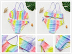 Girls Swimsuit High quality Girls swimwear Two pieces Kids Bikini Set Swimming Suit For Children Girls Swimsuit Flounce Bikini Set 2 Piece Swimwear Watermelon Ruffle Bathing Suits