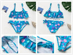 Girls Swimsuit High quality Girls swimwear Two pieces Kids Bikini Set Swimming Suit For Children Girls Swimsuit Flounce Bikini Set 2 Piece Swimwear Watermelon Ruffle Bathing Suits