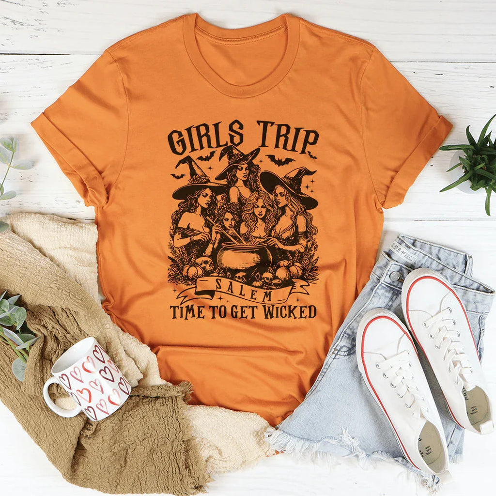Girls Trip Salem Time To Get Wicked Tee Peachy Sunday