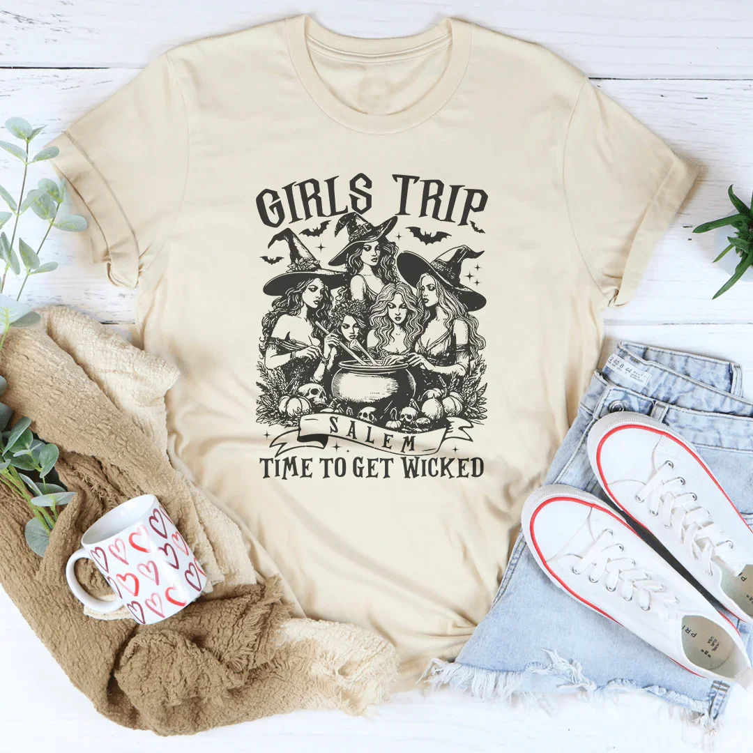 Girls Trip Salem Time To Get Wicked Tee Peachy Sunday