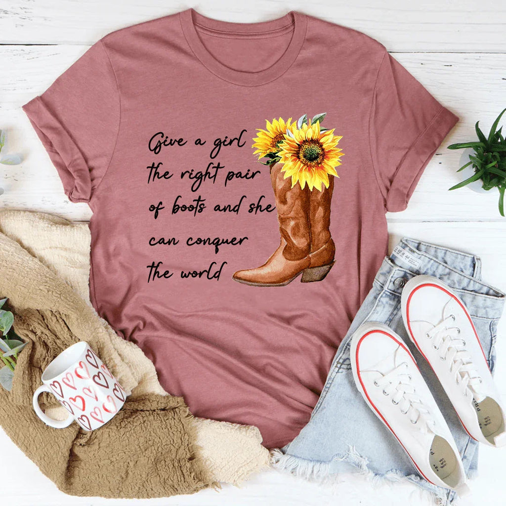 Give A Girl The Right Pair Of Boots Tee