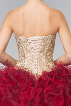 Beads Embellished Embroidery Tulle Ruffled Quinceanera Dress with Bolero Purplish Diva