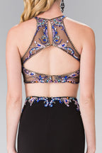 Beaded Two-Piece Dress with Cut-Out Back Purplish Diva
