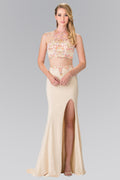Beaded Two-Piece Dress with Cut-Out Back Purplish Diva