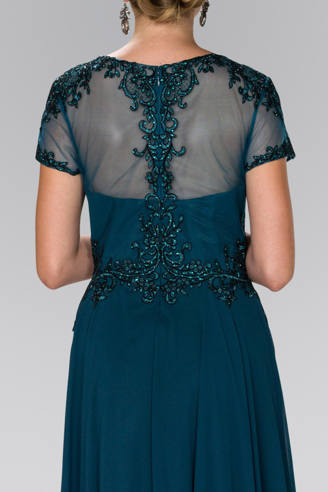 Chiffon A-Line Long Dress with Embroidery and Beads Purplish Diva