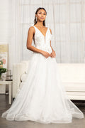3-D Flower Embroidered Mesh A-line Dress w/ Rhinestone and Jewel Embellished Purplish Diva