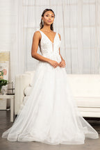 3-D Flower Embroidered Mesh A-line Dress w/ Rhinestone and Jewel Embellished Purplish Diva