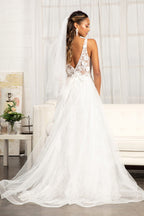 3-D Flower Embroidered Mesh A-line Dress w/ Rhinestone and Jewel Embellished Purplish Diva