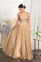 Beads Embellished Embroidered A-line Dress w/ Scoop-Neck Purplish Diva