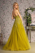 Asymmetric Sequin Sheer Cut-out Front Mesh A-line Long Dress Purplish Diva