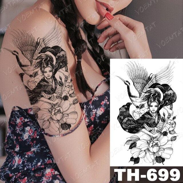 Gladiator Temporary Tattoo Sticker Flower Waterproof Big Modern Womens Mens Body Tattoo Luxury Design Stevvex