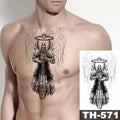 Gladiator Temporary Tattoo Sticker Flower Waterproof Big Modern Womens Mens Body Tattoo Luxury Design Stevvex