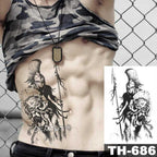 Gladiator Temporary Tattoo Sticker Flower Waterproof Big Modern Womens Mens Body Tattoo Luxury Design Stevvex